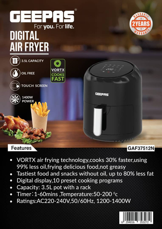 سرخ کن بدون روغن 3.5 لیتر جیپاس مدل GAF37512N