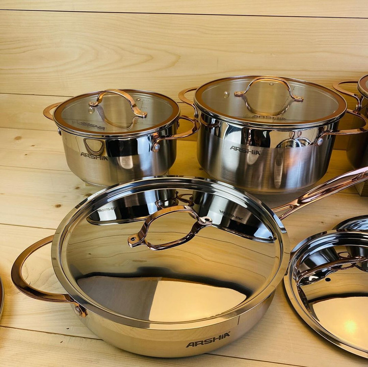سرویس قابلمه استیل ۸ پارچه عرشیا آلمان مدل SS064-3000