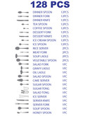 سرویس قاشق چنگال ۱۲۸تیکه عرشیا
