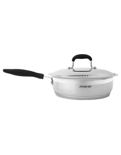 ماهی تابه استیل عرشیا تک دسته سایز ۲۴ مدل SS145-1420