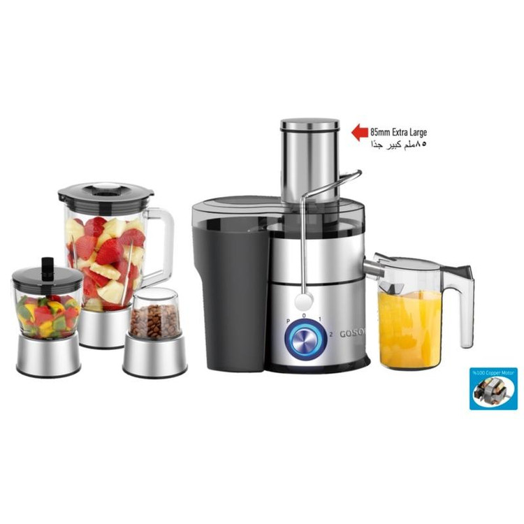 آبمیوه گیری گوسونیک گلو استیل 4 کاره 1000 وات GSJ-804