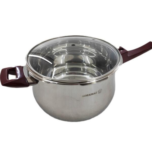 دیگ زودپز۱۱لیتر روگازی کرکماز مدل KORKMAZ inox 11L