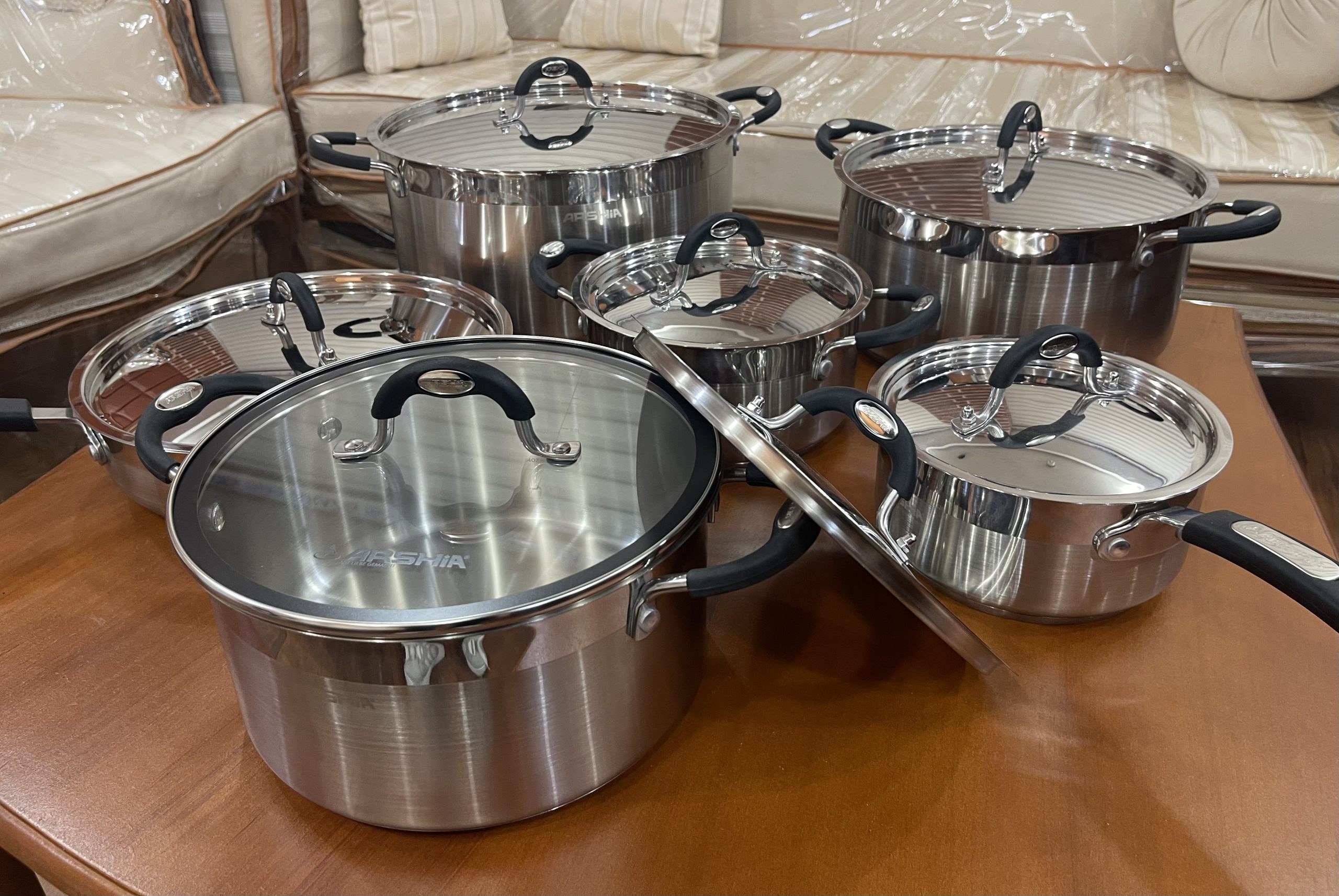 سرویس قابلمه 12پارچه استیل عرشیا مدلSS498-3319