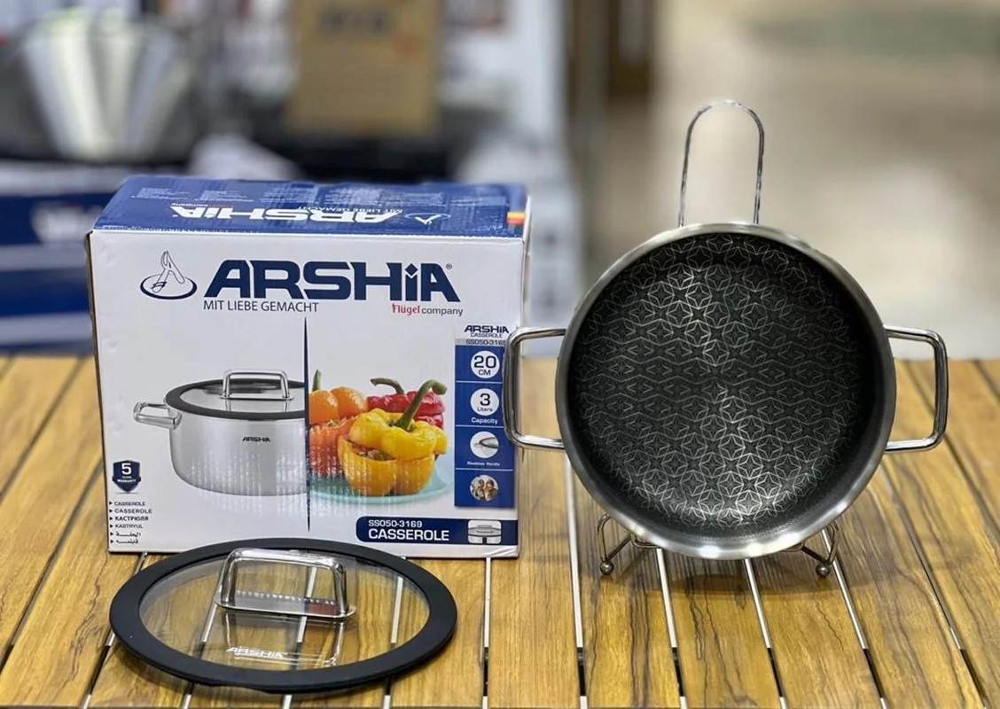 قابلمه تک استیل کف لیزری 20 سانتی عرشیا مدل SS050-3169