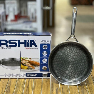 ماهی تابه استیل کف لیزری عرشیا 28 سانتی، حجم 2.3 لیتر مدل -3166