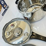 زودپز روگازی استیل دسته بلند 22 سانتی عرشیا مدل PR128-3137