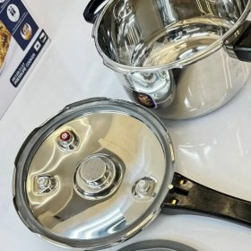 زودپز روگازی استیل دسته بلند 22 سانتی عرشیا مدل PR128-3137