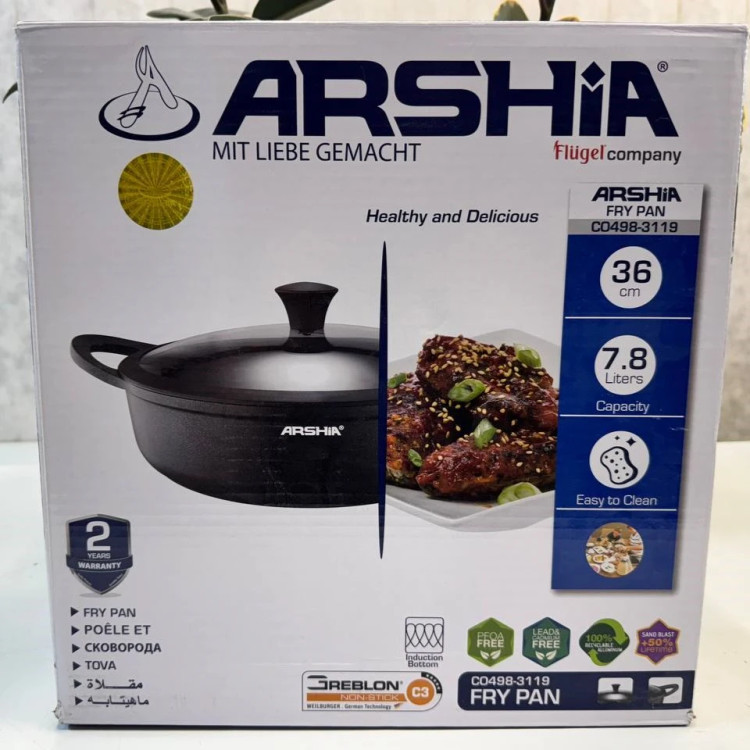 ماهیتابه دو دسته 36سانت چدن عرشیا مدلCO498-3119