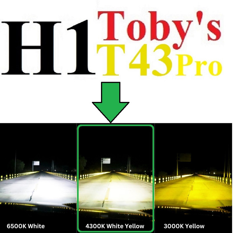 هدلایت T43PRO برند توبیز TBS پایه H1 رنگ زرد آفتابی