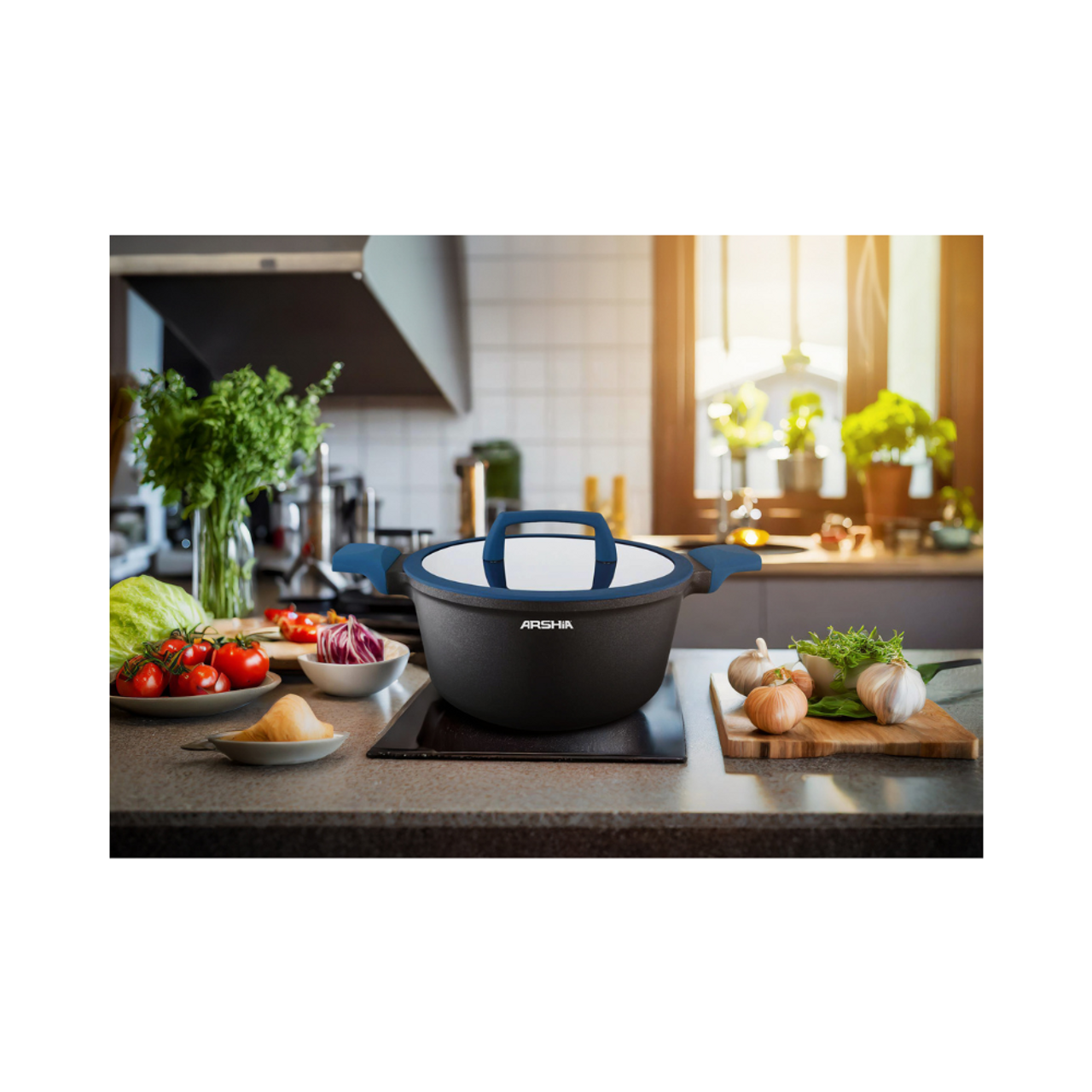 قابلمه عرشیا با درب آبی ۲۸ سانتی‌متر  CO135-3104