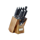 سرویس چاقوی استیل آلمانی 10 پارچه عرشیا مدل چوبی بلوکی مشکی K118-3094