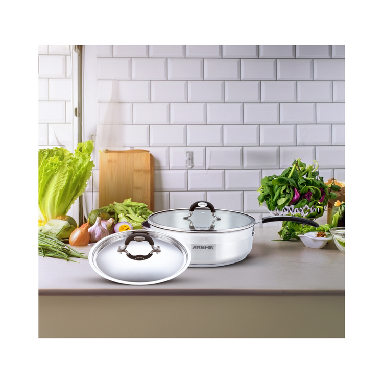 ماهیتابه تک دسته 24سانت استیل عرشیا مدلSS478-3084