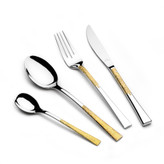 سرویس قاشق و چنگال ۸۶ پارچه عرشیا مدل طلایی و نقرهای مدل TM762GS-3043