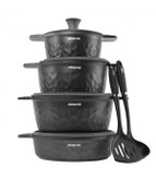 سرویس قابلمه دایکاست عرشیا 8 پارچه مشکی مدل CO110-3009