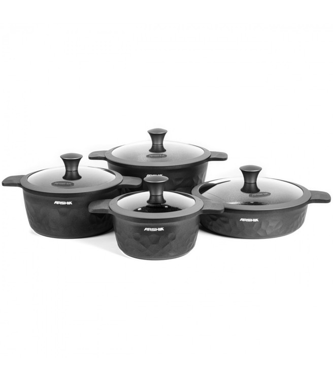 سرویس قابلمه دایکاست عرشیا 8 پارچه مشکی مدل CO110-3009