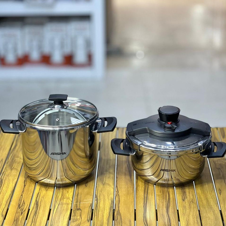 زودپز دوقلو عرشیا 4+6 لیتری خاکستری مدل PR116-2993