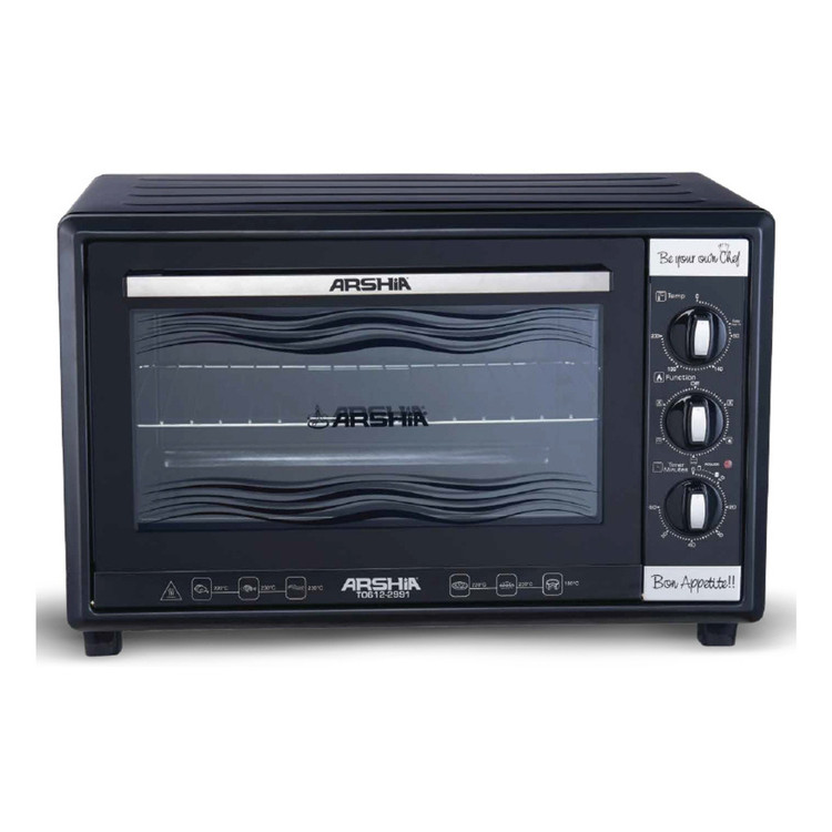 آون توستر چند منظوره عرشیا 60 لیتری مشکی مدل TO612-2991
