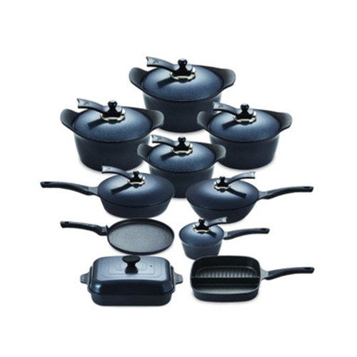 سرویس قابلمه آلومینیومی ۱۸ پارچه عرشیا گرانیتی خاکستری CO612-2984