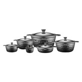 سرویس قابلمه ۱۲ پارچه عرشیا مدل الماس خاکستری CO110-2970