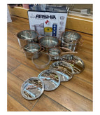 سرویس قابلمه دو درب استیل 12 پارچه عرشیا مدل کوپرSS064-2963