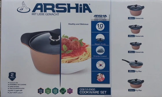 سرویس قابلمه گرانیت 10 پارچه کره ای عرشیا مدل CO612-2900