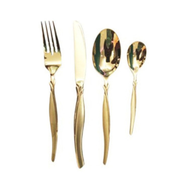 سرویس قاشق و چنگال استیل ضد زنگ عرشیا طرح چوبی 133 پارچه طلایی مدل TM145GGS-2811