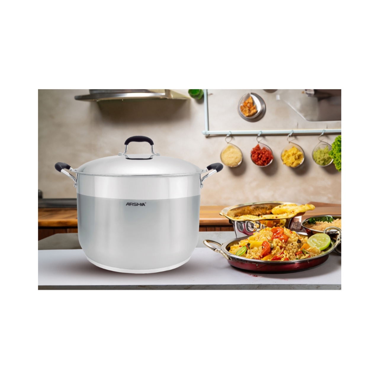 قابلمه استیل ضد زنگ عرشیا پریمیوم ۳۶ سانتی‌متری SS014-2965