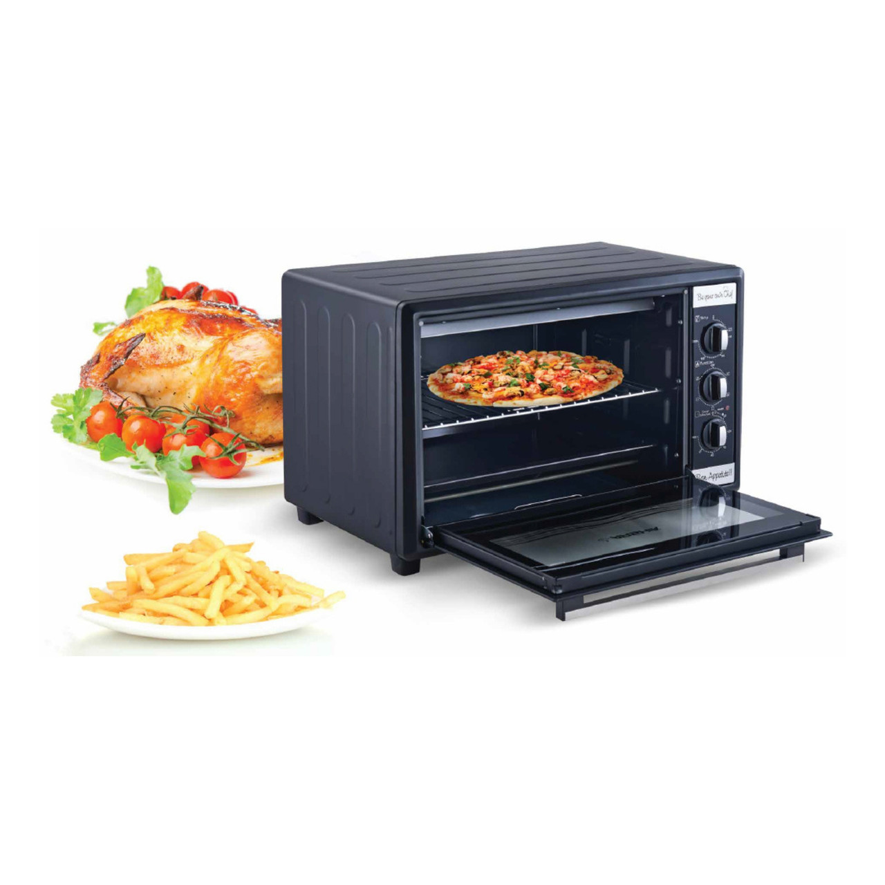 آون توستر چند منظوره عرشیا 60 لیتری مشکی مدل  TO612-2991