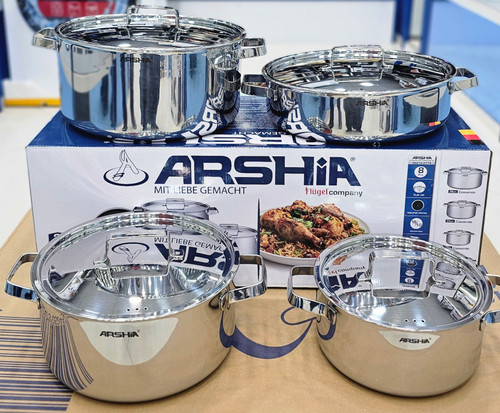 سرویس قابلمه استیل کف لیزری عرشیا ۸تیکه مدل SS272-3714