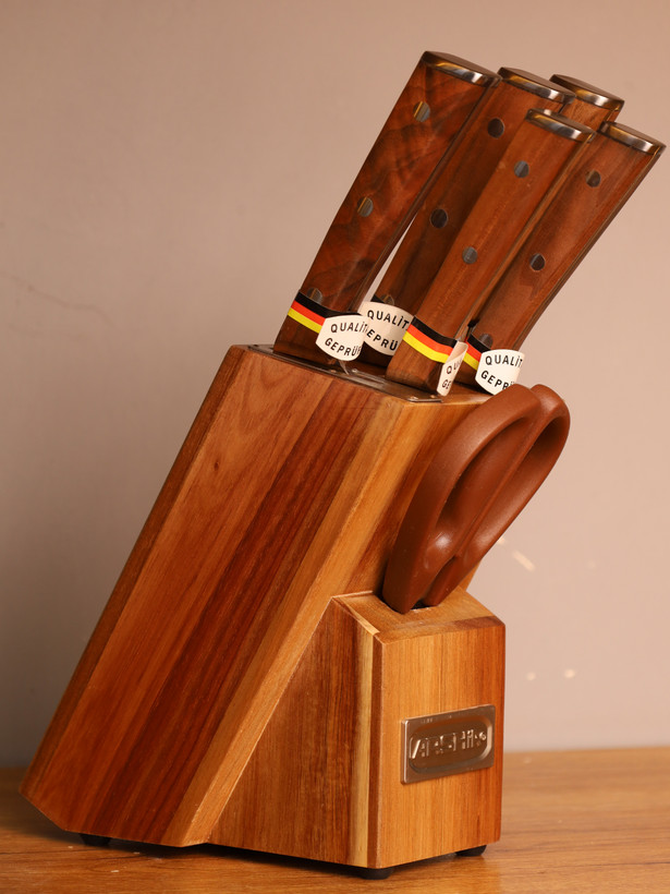 سرویس چاقوی 7 تیکه پایه چوبی عرشیا مدل KS118-3190