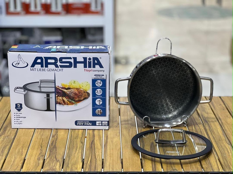 تابه کف لیزری دودسته 24سانت عرشیا مدلSS050-3340
